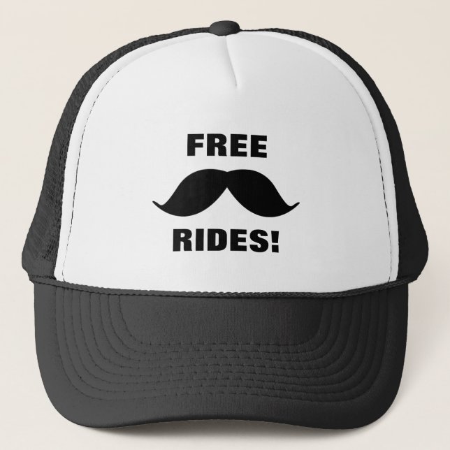 FREE Moustache Rides Trucker Hat! Trucker Hat (Front)