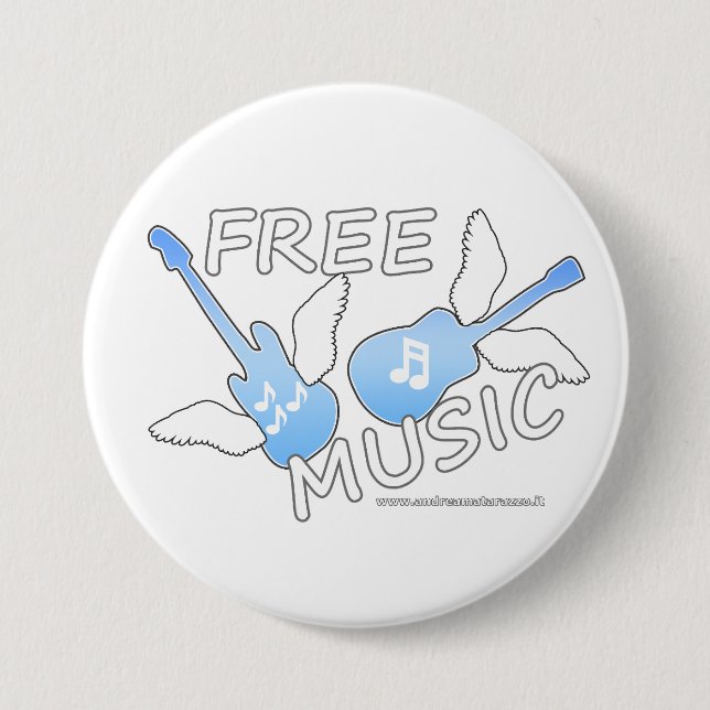 Free Music  3 Inch Round Button (Front)