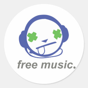 free music, free jammie classic round sticker