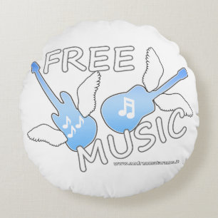 Free Music    Round Pillow