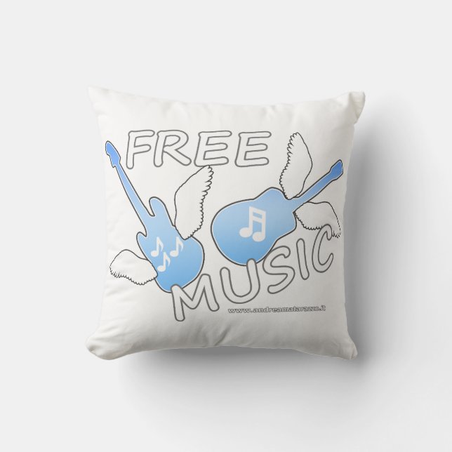 Free Music   Throw Pillow (Front)