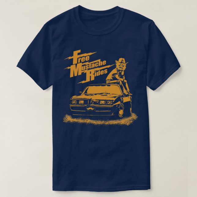 Free Mustache Rides Classic TShirt (Design devant)