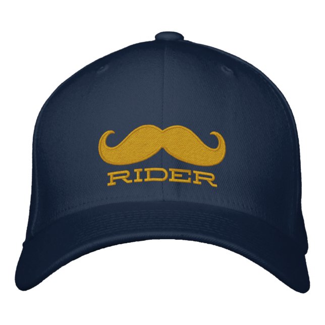 FREE MUSTACHE RIDES EMBROIDERED HAT (Front)