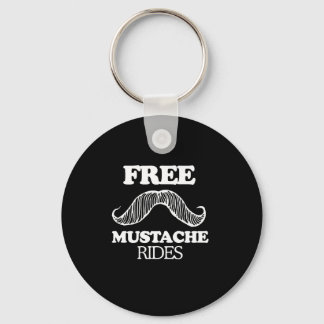 FREE MUSTACHE RIDES T-shirt Keychain