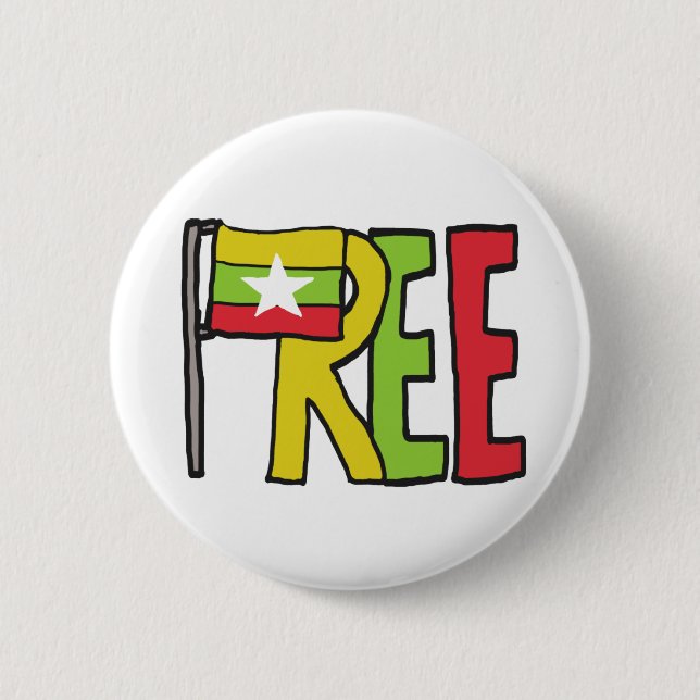 Free Myanmar 2 Inch Round Button (Front)