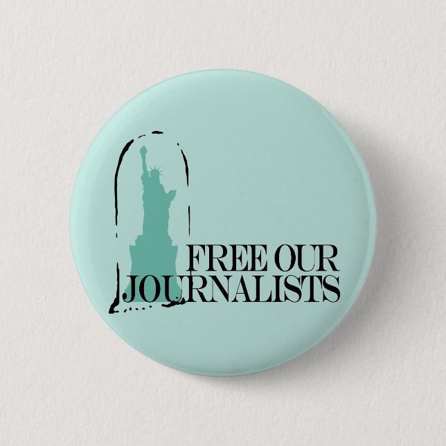 Free our journalists 2 inch round button (Front)