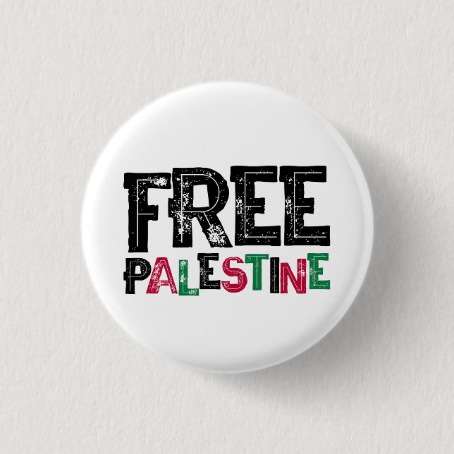 Free Palestine 1 Inch Round Button (Front)