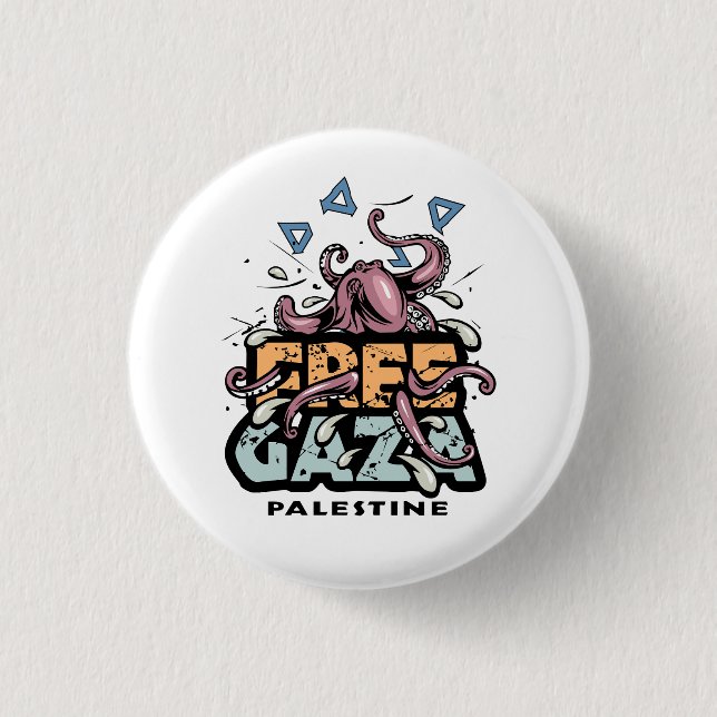Free Palestine 1 Inch Round Button (Front)