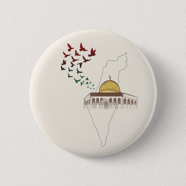 FREE PALESTINE 2 INCH ROUND BUTTON (Front)