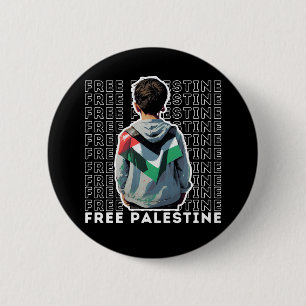 FREE PALESTINE 2 INCH ROUND BUTTON