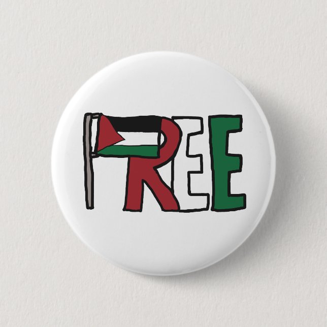 Free Palestine 2 Inch Round Button (Front)