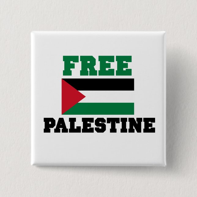 Free Palestine 2 Inch Square Button (Front)