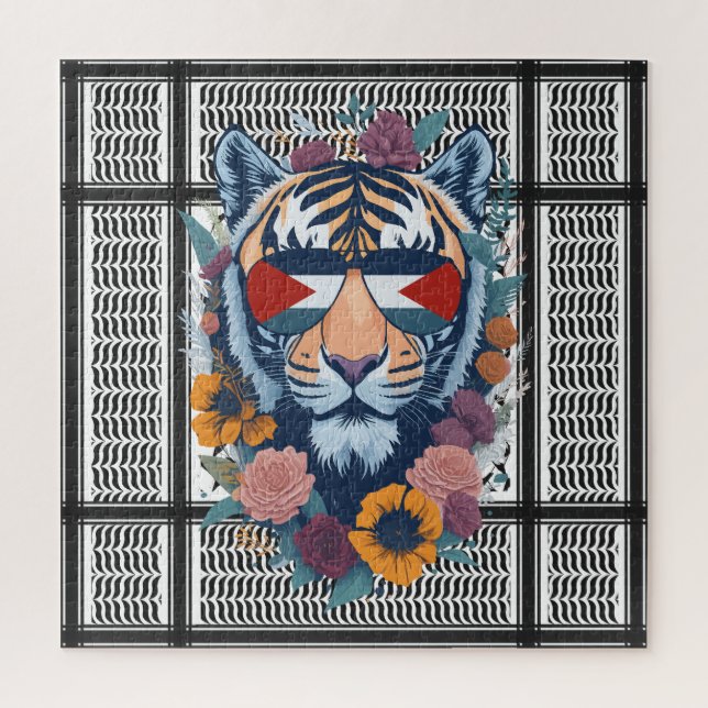Free Palestine ARABIC WITH MAP tiger  Jigsaw Puzzle (Vertical)