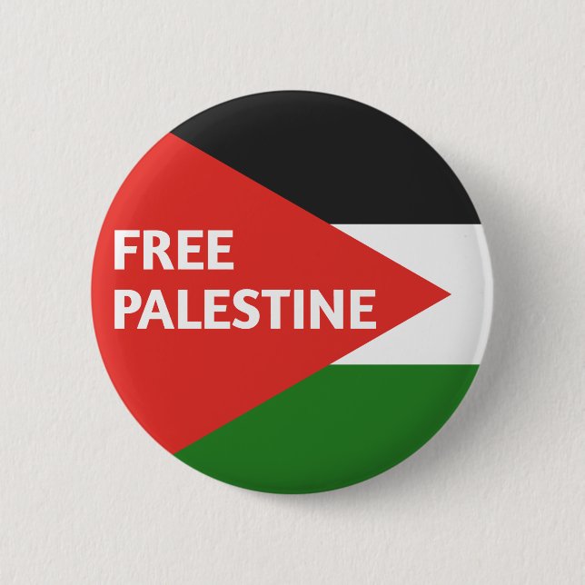 Free Palestine Badge Button Pin (Front)