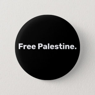 Free Palestine basic simple text supporting Gaza  2 Inch Round Button