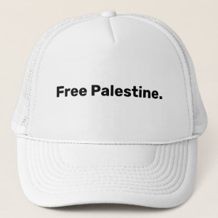 Free Palestine basic simple text supporting Gaza Trucker Hat