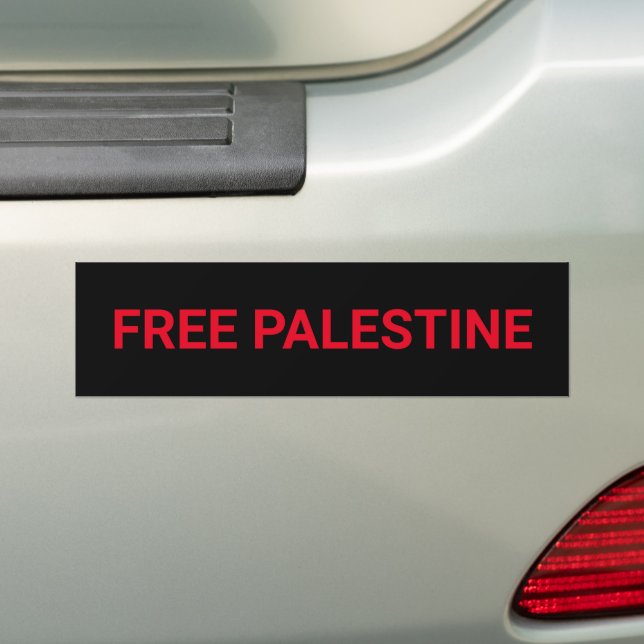 Free Palestine black red custom text minimalist Bumper Sticker (On Car)