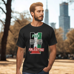 FREE PALESTINE black t-shirt for man