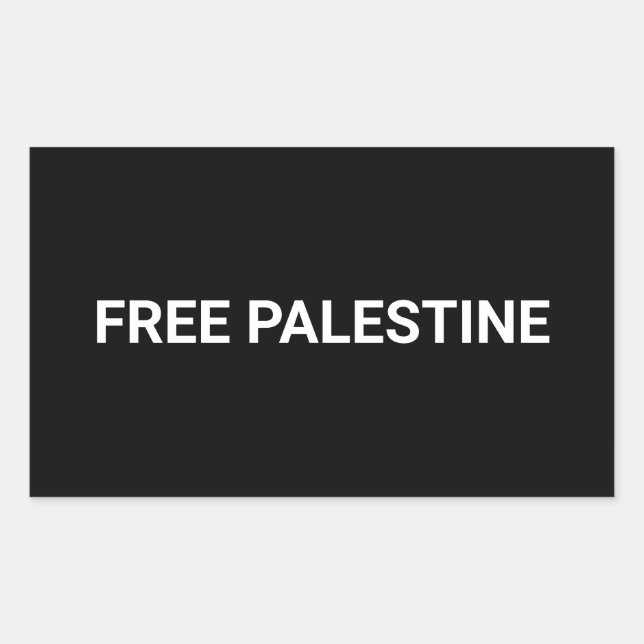 Free Palestine black white custom text minimalist Sticker (Front)