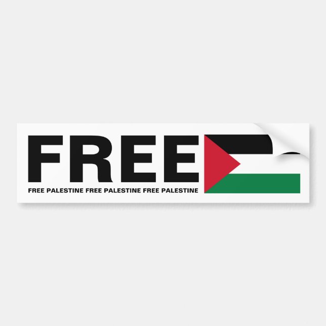 FREE PALESTINE BUMPER STICKER (Front)