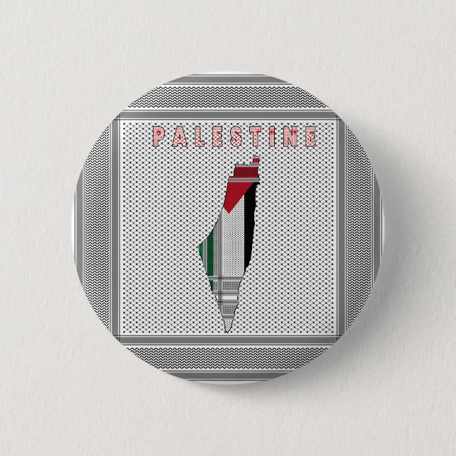 Free Palestine button - Palestinian Pin Button  (Front)