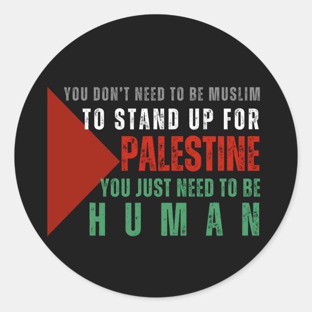 FREE PALESTINE CLASSIC ROUND STICKER (Front)
