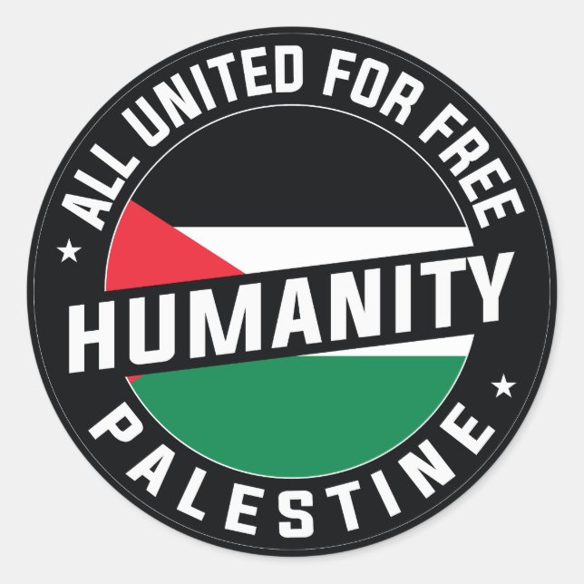 Free Palestine Classic Round Sticker (Front)