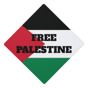 Free Palestine Custom Text – Palestinian Flag Graduation Cap Topper