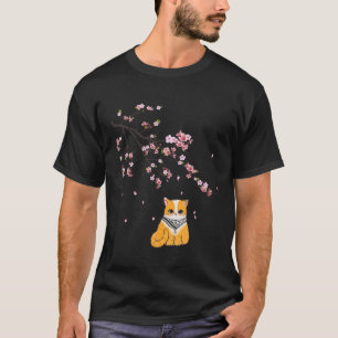 Free Palestine Cute Cat Cherry Blossom Sakura Flow T-Shirt