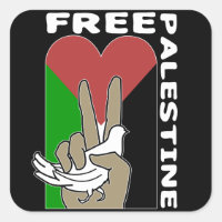 Free Palestine Dove Heart Peace Sign