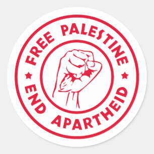 Free Palestine End Apartheid Classic Round Sticker