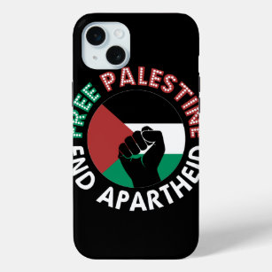 Free Palestine End Apartheid Flag Fist Black iPhone 15 Mini Case