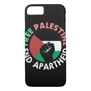 Free Palestine End Apartheid Flag Fist Black iPhone 8/7 Case