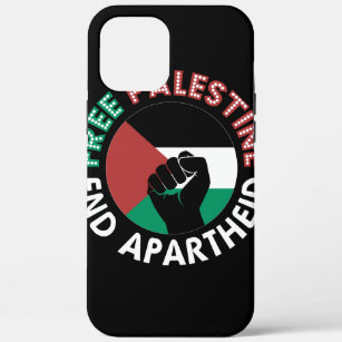 Free Palestine End Apartheid Flag Fist Black iPhone 12 Pro Max Case