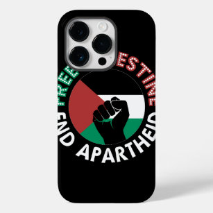 Free Palestine End Apartheid Flag Fist Black Case-Mate iPhone 14 Pro Case