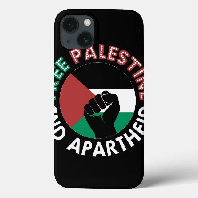 Free Palestine End Apartheid Flag Fist Black Case-Mate iPhone Case (Back)
