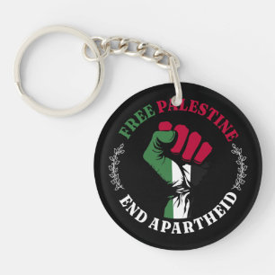 Free Palestine End Apartheid III Keychain