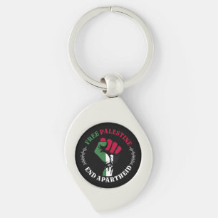 Free Palestine End Apartheid III Keychain