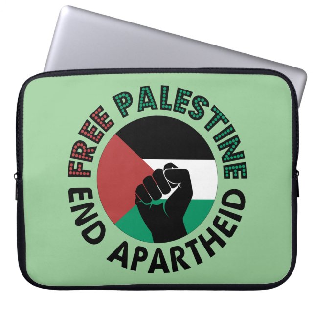 Free Palestine End Apartheid Palestine Flag Laptop Sleeve (Front)