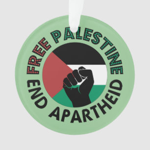 Free Palestine End Apartheid Palestine Flag Ornament