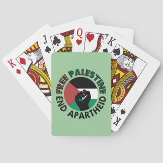 Free Palestine End Apartheid Palestine Flag Playing Cards
