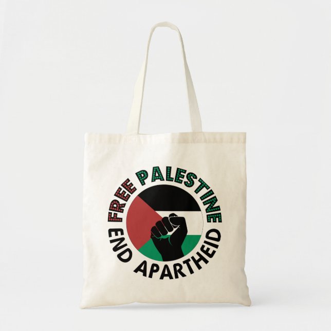 Free Palestine End Apartheid Palestine Flag Tote Bag (Front)