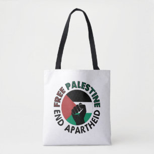 Free Palestine End Apartheid Raised Fist Tote Bag