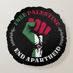 Free Palestine End Apartheid Round Pillow