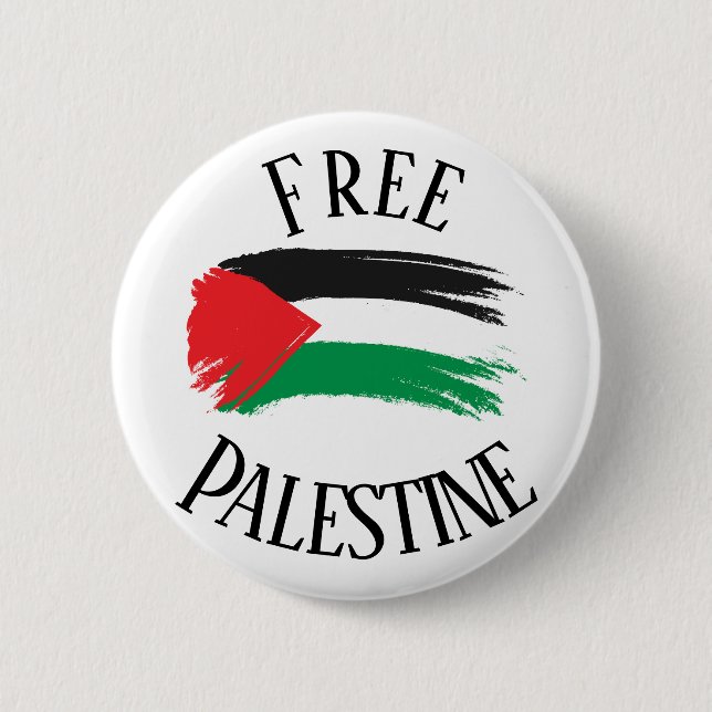 Free Palestine End Occupation Button Pin (Front)