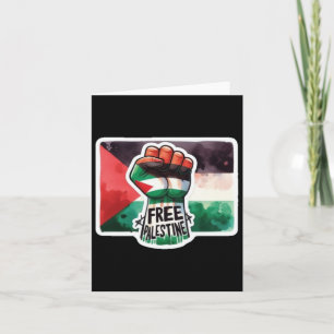 Free Palestine Flag And Fist Watercolour Sticker Card