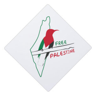 FREE Palestine flag bird Graduation Cap Topper