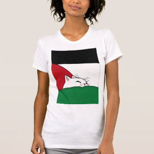 FREE PALESTINE Flag Cat T-Shirt