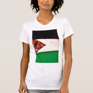 FREE PALESTINE Flag Cat  T-Shirt
