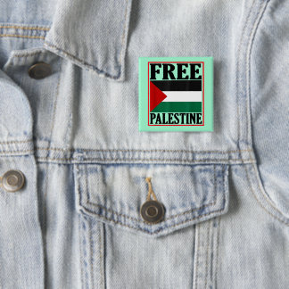 Free Palestine Flag Palestinian Gaza Freedom 2 Inch Square Button